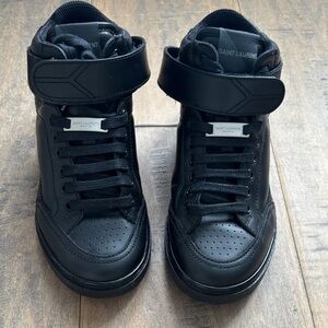 Saint Laurent Black Leather Sneakers